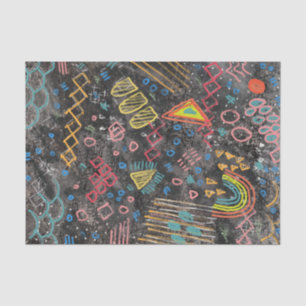 Abstract Graffiti Art Rainbow Chalkboard Decoupage Tissue Paper