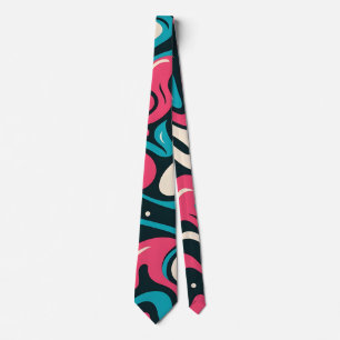 Abstract Graffiti - Bold Vibrant Line Art Style Tie