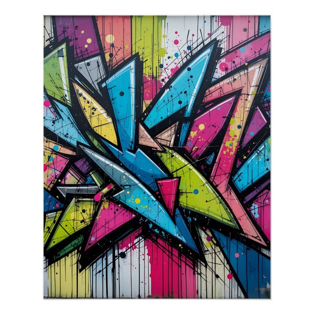 Abstract Graffiti Explosion Poster (Front)