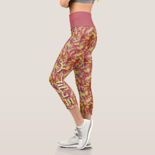 Abstract Graffiti pattern Brush Paint personalised Capri Leggings