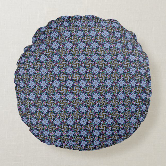 Abstract graffiti pattern round cushion (Front)