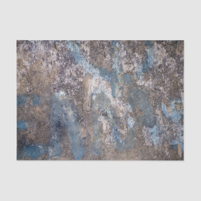 Abstract, graffiti, plaster, blue and grey tissue  tissue paper (Front)