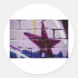 Abstract Graffiti Star on the textured wall Classic Round Sticker