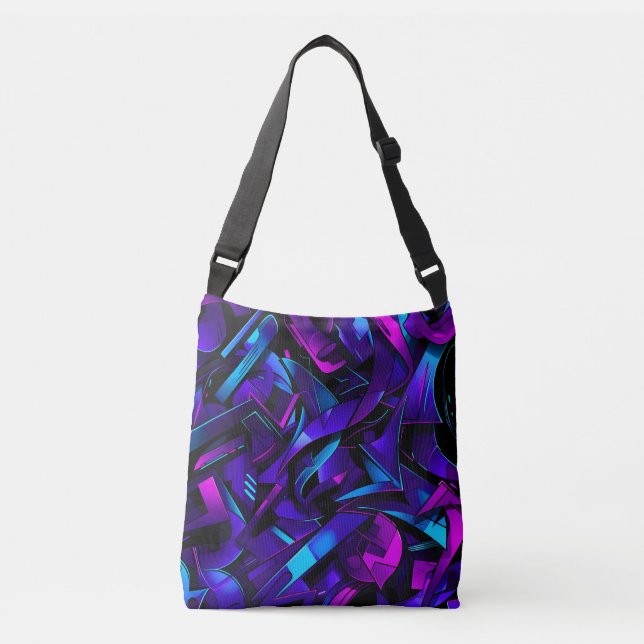 Abstract Graffiti Street Swirl Crossbody Bag (Front)