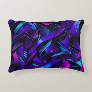 Abstract Graffiti Street Swirl Decorative Cushion