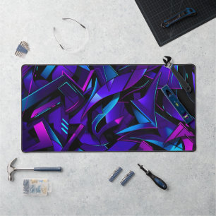 Abstract Graffiti Street Swirl Desk Mat