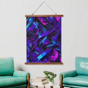 Abstract Graffiti Street Swirl Hanging Tapestry