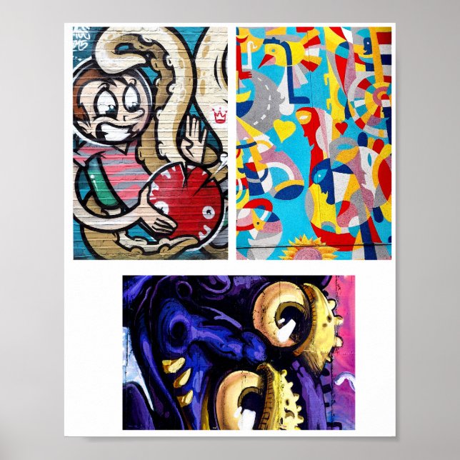 Abstract Graffiti Urban Street art collage sheet Poster (Front)