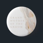 Abstract GrandMother of the Groom Button<br><div class="desc">This timeless,  romantic design features a floral bouquet with soft colors and botanical accents. All aspects of this design can be edited (font,  text size,  or floral accents moved/removed) to fit your needs. Please contact me if you need help with this design</div>