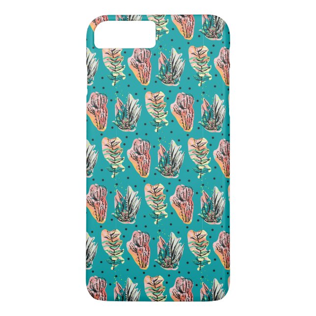 Abstract Graphic Cactus Succulent Pattern Case-Mate iPhone Case (Back)