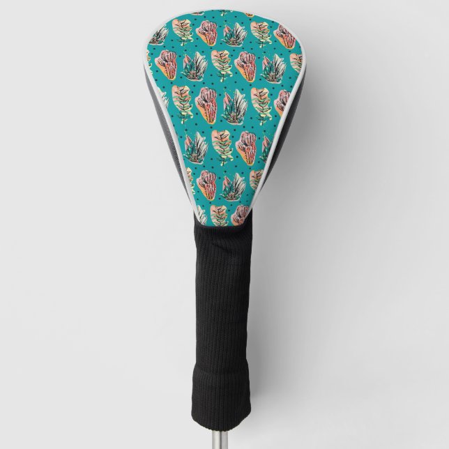 Abstract Graphic Cactus Succulent Pattern Golf Head Cover (Front)