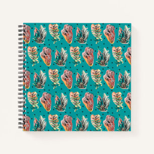 Abstract Graphic Cactus Succulent Pattern Notebook