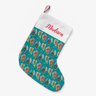 Abstract Graphic Cactus Succulent Pattern Small Christmas Stocking