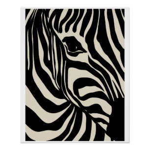 Abstract & Graphic Poster Fluid Zebra Stripes