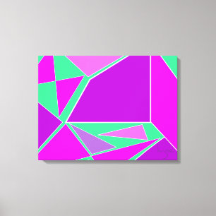 Abstract graphic - purple green design canvas print