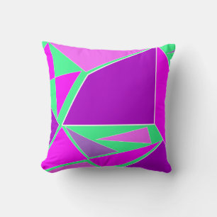Abstract graphic - purple green design cushion