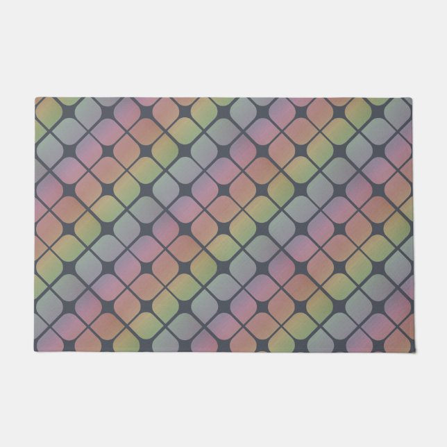 Abstract Graphic Shapes on Subdued Gradient Colour Doormat (Front)