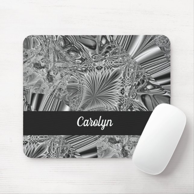 Abstract gray crystal  pattern mouse mat (With Mouse)