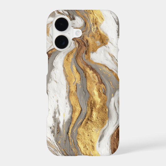 Abstract Gray Marble Texture with Flowing Gold (Back)
