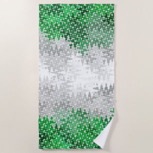 Abstract Grayromantic Pride Flag Beach Towel