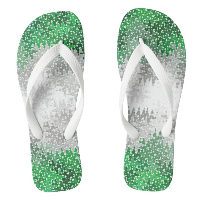 Abstract Grayromantic  Pride Flag Flip Flops (Footbed)
