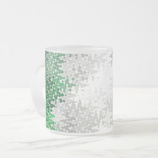 Abstract Grayromantic  Pride Flag  Frosted Glass Coffee Mug (Front Left)