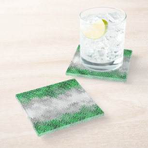 Abstract Grayromantic Pride Flag Glass Coaster