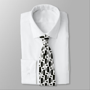 Abstract Grayscale Pattern Neck Tie