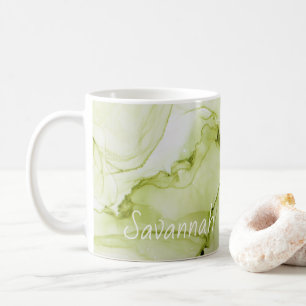 Abstract Green Alcohol Ink Named Coffee Mug