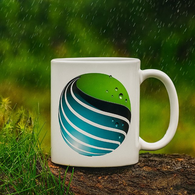 Abstract Green and Blue Globe Modern Earth  Coffee Mug (Creator Uploaded)