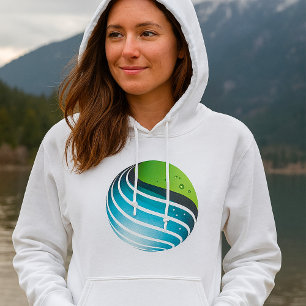 Abstract Green and Blue Globe Modern Earth  Hoodie
