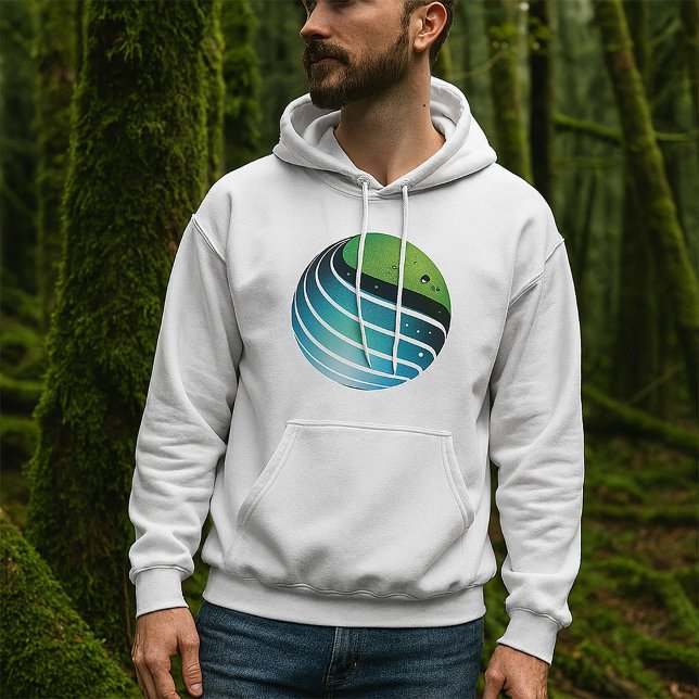 Abstract Green and Blue Globe Modern Earth  Hoodie (Creator Uploaded)