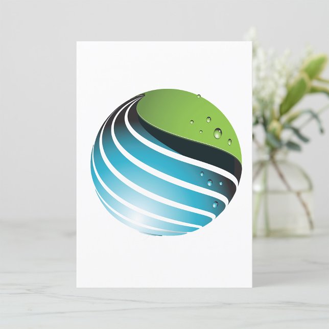 Abstract Green and Blue Globe Modern Earth  Invitation (Creator Uploaded)