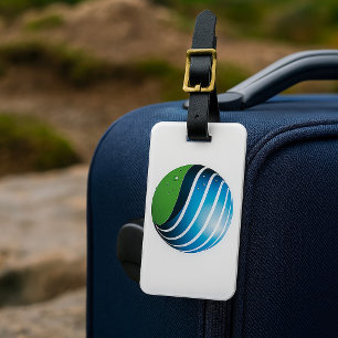 Abstract Green and Blue Globe Modern Earth  Luggage Tag