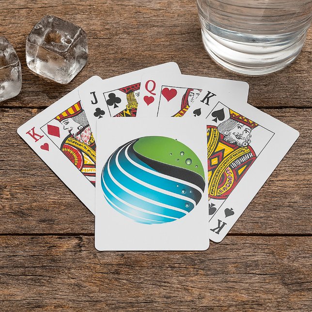 Abstract Green and Blue Globe Modern Earth  Playing Cards (Creator Uploaded)