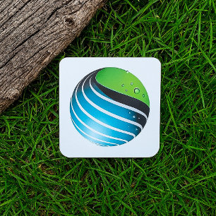 Abstract Green and Blue Globe Modern Earth Square Sticker