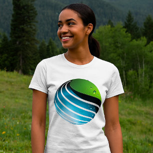 Abstract Green and Blue Globe Modern Earth T-Shirt