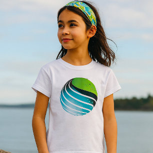 Abstract Green and Blue Globe Modern Earth T-Shirt
