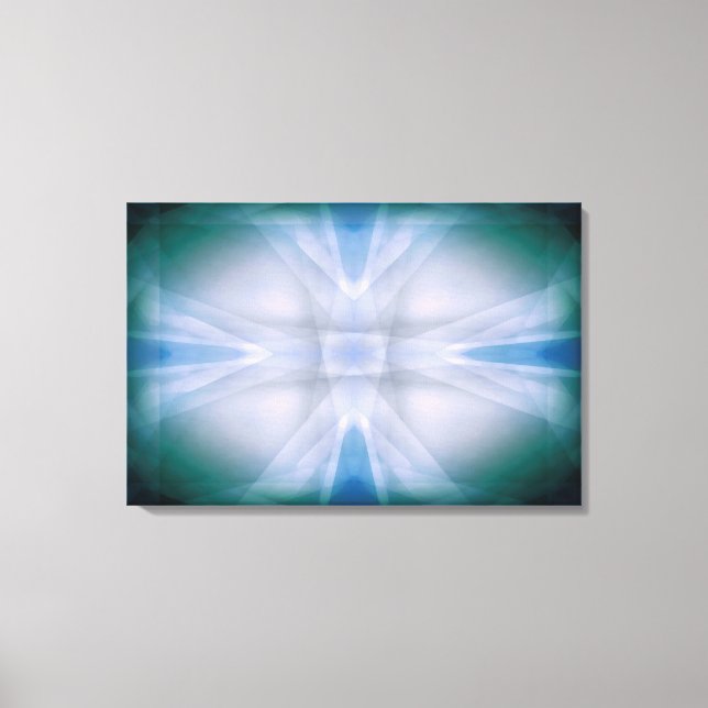 Abstract green and blue pattern canvas print (Front)