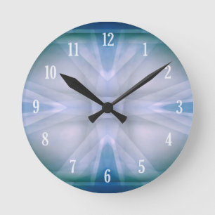 Abstract green and blue pattern round clock