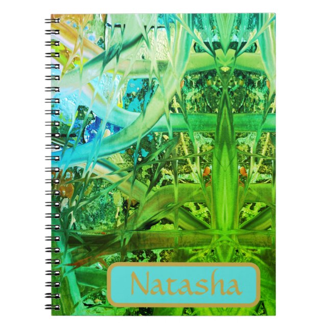 Abstract Green and blue Thorns   Notebook (Front)