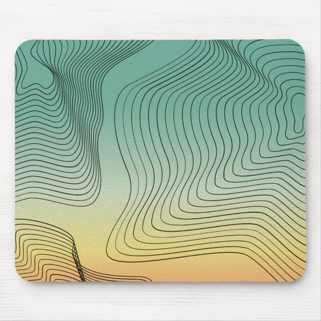Abstract Green and Orange Gradient Mouse Pad (Front)