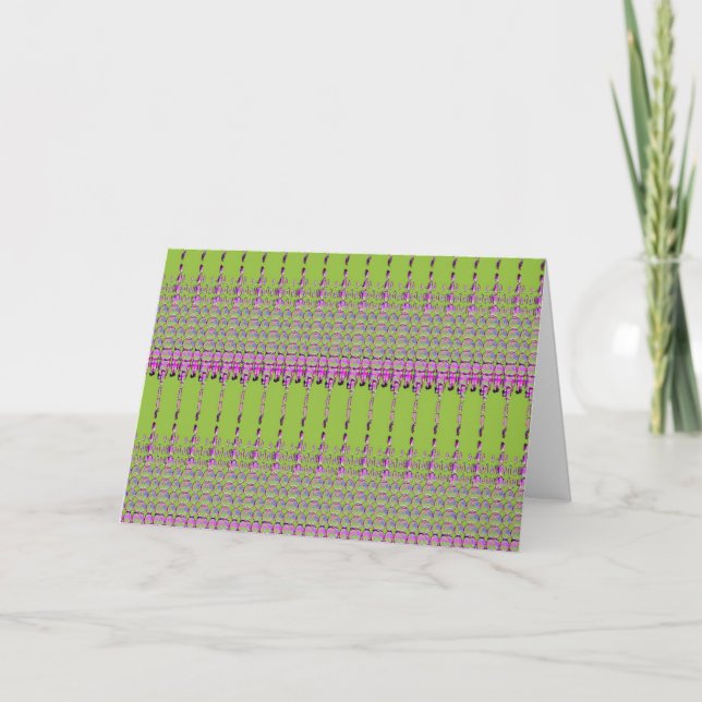 Abstract green and Pink pattern Holiday Card (Front)