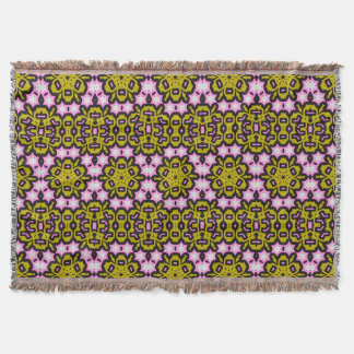 Abstract Green and Pink Throw Blanket