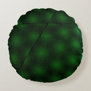 Abstract Green Background Round Cushion