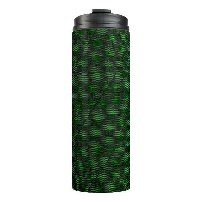 Abstract Green Background Thermal Tumbler (Front)