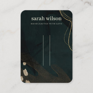 Abstract Green Black Gold 3 Hair pin band Display Business Card