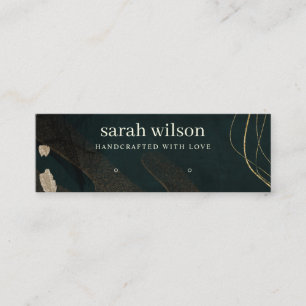 Abstract Green Black Gold Band Necklace Display Mini Business Card