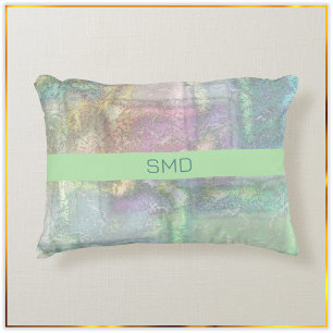 Abstract Green Blue Pink Textured Pattern Decorative Cushion