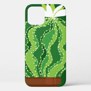 Abstract green cactus seamless pattern iPhone 12 case